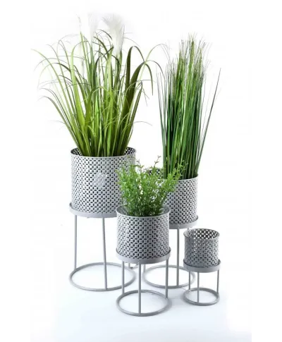 SWEN Kpl.4 osłonek na stojaku śr.25xH46 śr.18,5xH37,5/śr.17xH30,5/śr.11,5xH22cm