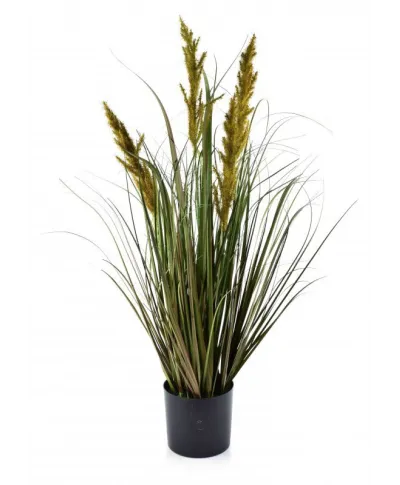 Trawa w czarnej doniczce - Ciemna zieleń - Kwiaty sztuczne - 57cm