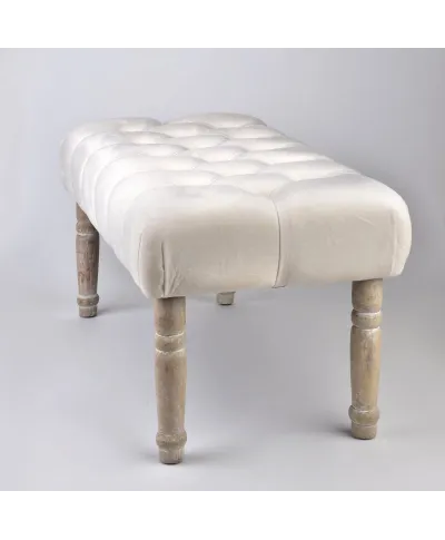 Ławka tapicerowana - Beżowa - LILY - 80x40cm