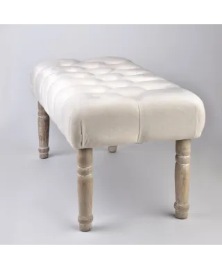 Ławka tapicerowana - Beżowa - LILY - 80x40cm