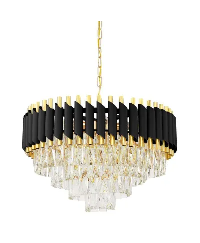 Żyrandol Kryształowy - Klasyczny Czarno Złoty Mazini D50