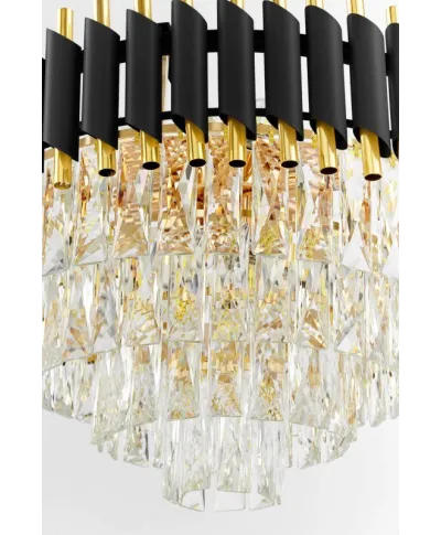 Żyrandol Kryształowy - Klasyczny Czarno Złoty Mazini D50