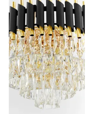 Żyrandol Kryształowy - Klasyczny Czarno Złoty Mazini D50