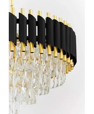Żyrandol Kryształowy - Klasyczny Czarno Złoty Mazini D50