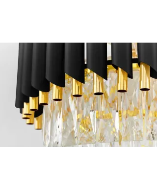 Żyrandol Kryształowy - Klasyczny Czarno Złoty Mazini D50