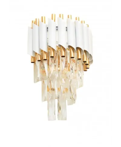 Lampa ścienna - Kryształowy Kinkiet Biało złoty - Mazini W2