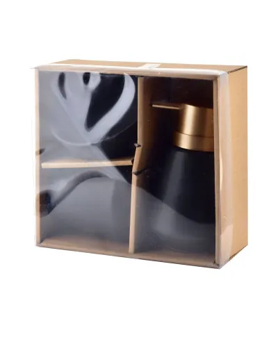 Komplet łazienkowy ceramiczny - Eda Black - 3 elem.