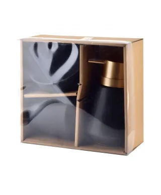 Komplet łazienkowy ceramiczny - Eda Black - 3 elem.