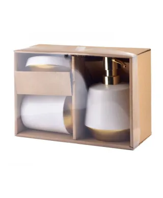 Komplet łazienkowy ceramiczny - Eda White - 3 elem.