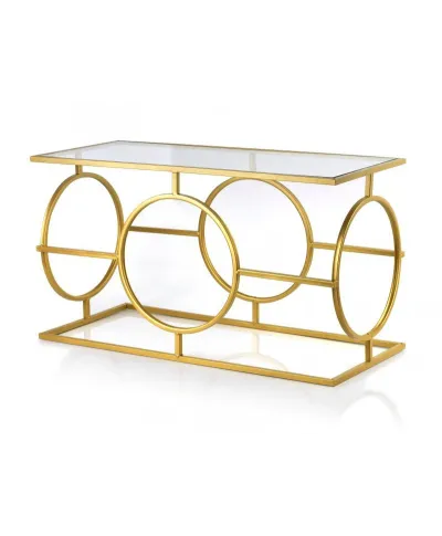 Stolik metalowy - stół złoty - Cedric - 80cm