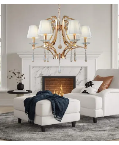 Żyrandol Klasyczny - Kryształowy Złoty Venisia W6