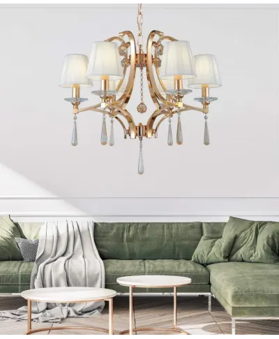 Żyrandol Klasyczny - Kryształowy Złoty Venisia W6