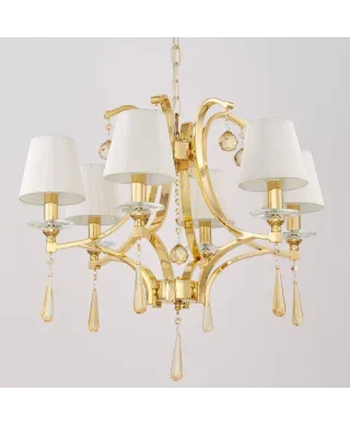 Żyrandol Klasyczny - Kryształowy Złoty Venisia W6