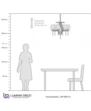 Żyrandol Klasyczny - Kryształowy Złoty Venisia W6