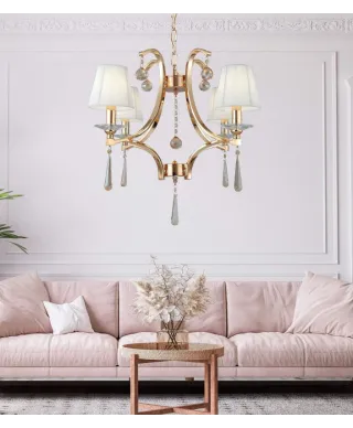 Żyrandol Klasyczny - Kryształowy Złoty Venisia W4