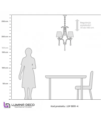 Żyrandol Klasyczny - Kryształowy Złoty Venisia W4