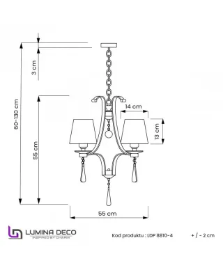 Żyrandol Klasyczny - Kryształowy Złoty Venisia W4