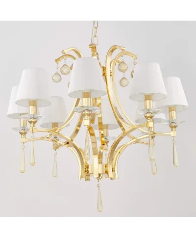 Żyrandol Klasyczny - Kryształowy Złoty Venisia W8