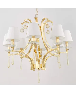 Żyrandol Klasyczny - Kryształowy Złoty Venisia W8