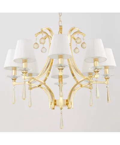 Żyrandol Klasyczny - Kryształowy Złoty Venisia W8