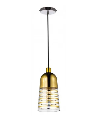 Lampa wisząca - Szklana - Złota - Etrica