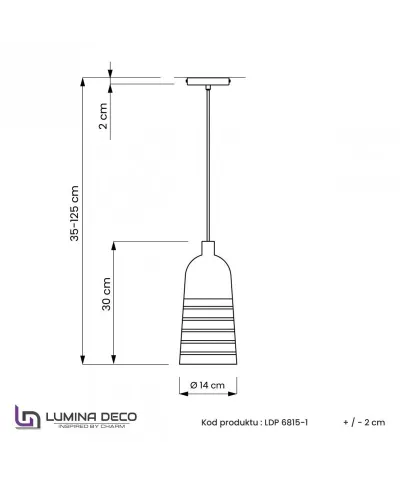 Lampa wisząca - Szklana - Złota - Etrica