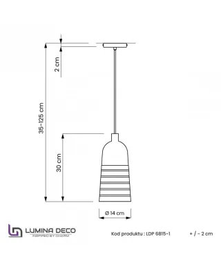Lampa wisząca - Szklana - Złota - Etrica