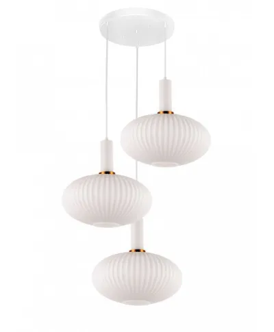 Lampa wisząca Potrójna - Biała Loft Flori W3-RD
