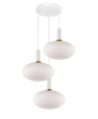 Lampa wisząca Potrójna - Biała Loft Flori W3-RD