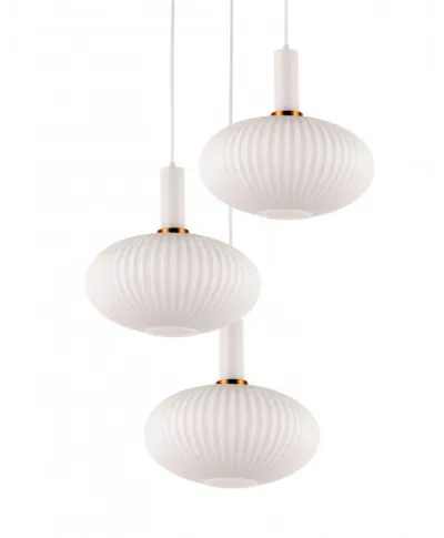 Lampa wisząca Potrójna - Biała Loft Flori W3-RD