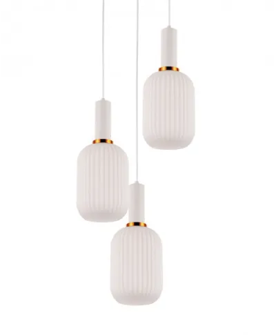 Lampa Wisząca - Potrójna Biała - Loft - Rico W3-RD