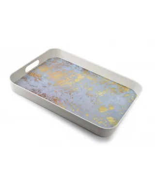 Taca dekoracyjna - Niebiesko złota - 40x31cm