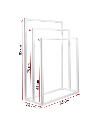 Stojak do łazienki  - Wieszak na ręczniki - Wega Tre - 60cm