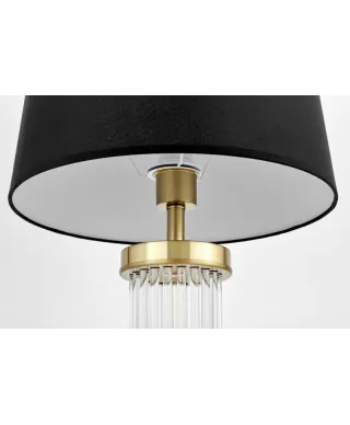 Lampka nocna - Lampa Glamour Czarno Mosiężna La Botte