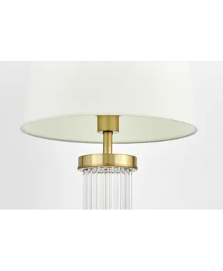 Lampka nocna - Biało mosiężna - Lampa Glamour la Botte