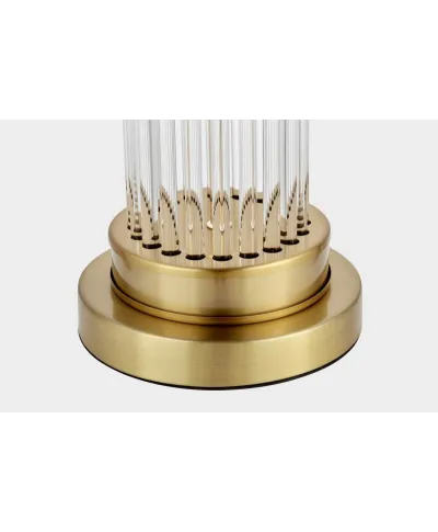 Lampka nocna - Biało mosiężna - Lampa Glamour la Botte