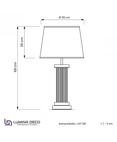 Lampka nocna - Biało mosiężna - Lampa Glamour la Botte