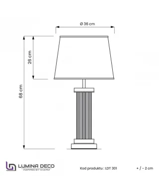 Lampka nocna - Biało mosiężna - Lampa Glamour la Botte