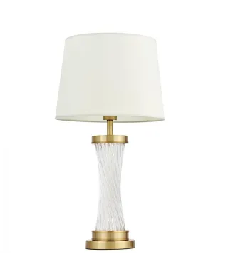 Lampka nocna - Biało mosiężna - Lampa Villanova