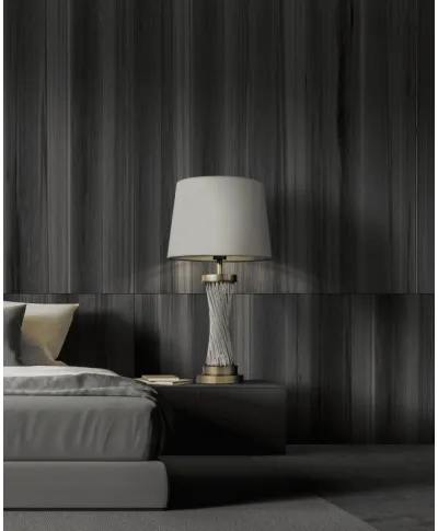 Lampka nocna - Biało mosiężna - Lampa Villanova