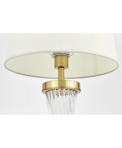 Lampka nocna - Biało mosiężna - Lampa Villanova