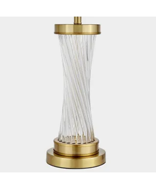 Lampka nocna - Biało mosiężna - Lampa Villanova