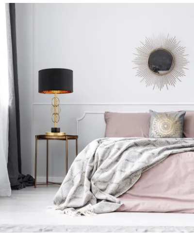 Lampka nocna - Czarna Mosiężna - Lampa Azzaria