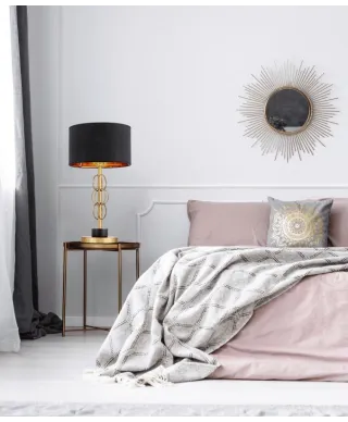 Lampka nocna - Czarna Mosiężna - Lampa Azzaria