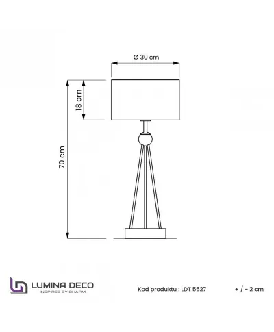 Lampka nocna - Lampa Czarno Złota - Belforte