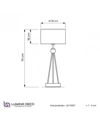 Lampka nocna - Lampa Czarno Złota - Belforte