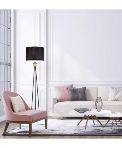 Lampa Podłogowa - Stojąca - Czarno Złota Belfore