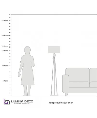 Lampa Podłogowa - Stojąca - Czarno Złota Belfore