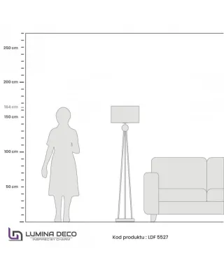 Lampa Podłogowa - Stojąca - Biało Złota Belfore