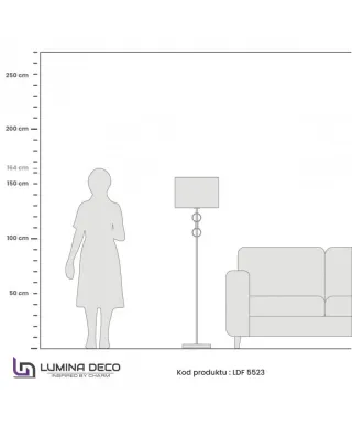 Lampa Podłogowa - Stojąca - Czarno Mosiężna Azzaria